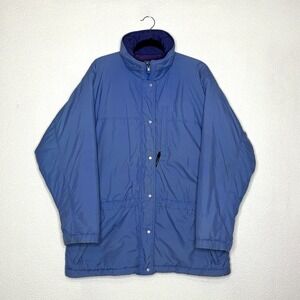 VTG Patagonia Women's Large Blue Insulated Winter Jacket Hooded Puffer Coat